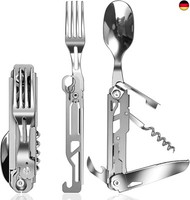 Zimaic Edelstahl Besteck 5 In 1 Klappbesteck Campingbesteck Als Messer Gabel