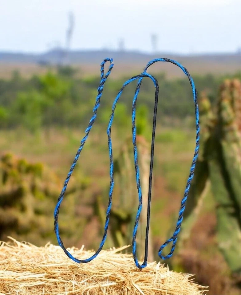 Flemish Twist Bowstring BLACK AND BLUE/ B55 /CHOOSE YOUR STRING LENGTH - Image 2 of 4