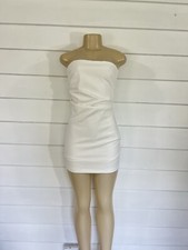 New ZARA Short Strapless Mini Dress White Off Draped Size XS 3067/265 Y546