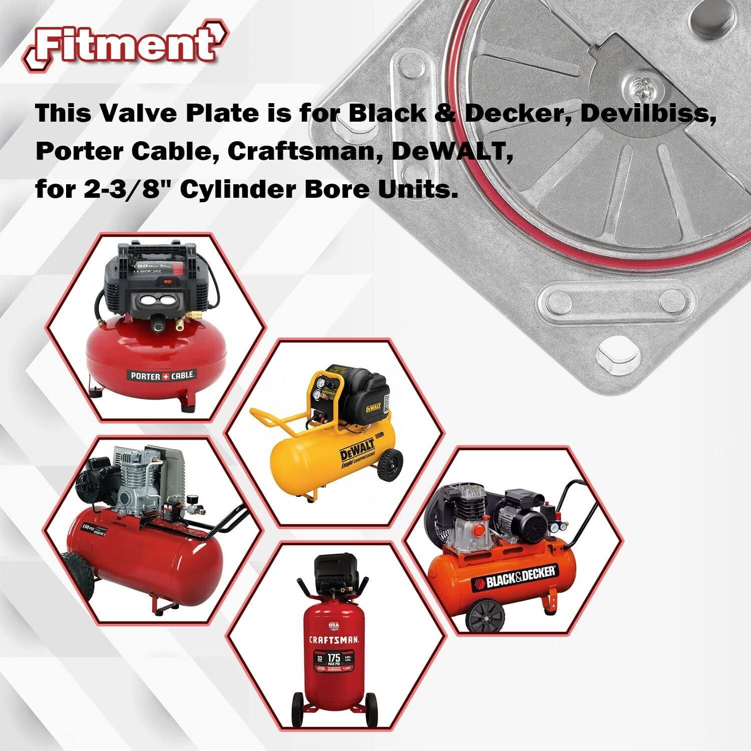 KK-4835 Connecting Rod Piston Kit and ZAC0032 Valve Plate Kit For Craftsman