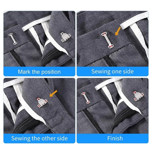 100 Pair 3 Styles Sewing Hook and Eye Closure Snap Fastener Clothing Fixing Tool - Picture 9 of 9
