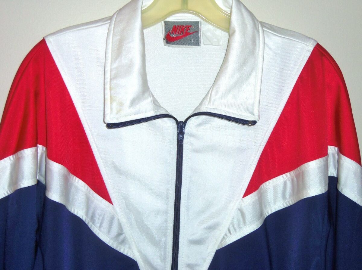 VINTAGE 80's NIKE OG WHITE / RED / BLUE FULL ZIP TRACK VINTAGE 80's NIKE OG WHITE / RED / BLUE FULL ZIP TRACK