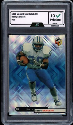 1999 Upper Deck HoloGrFX #17 Barry Sanders GRADED 10 GEM MINT Card HOLO CARD
