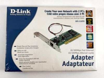 Ethernet Adapter D-Link Plug and Play Network with 2 PC's Fast New in Box