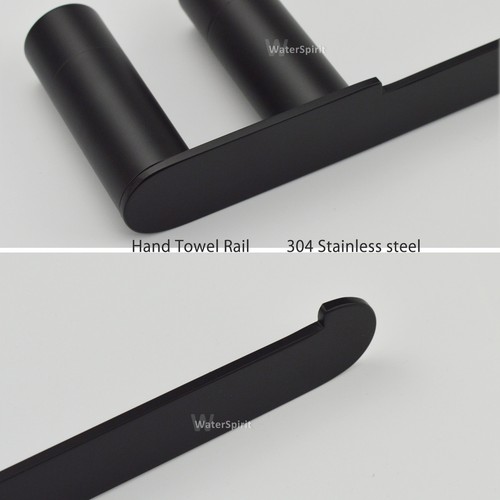 Stainless Steel Towel Rail Holder Rack Shelf Hook Soap Dish Toilet Brush Black - Picture 17 of 34