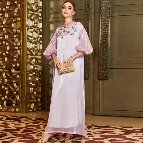 Maxi Vestido Musulmán Ramadán Mujeres Largo Kaftán Dubai Islámico Marroquí Modesto Abaya - Imagen 24 de 79