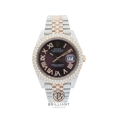 Rolex Datejust II 41mm 126333 Iced Out Watch 25.5 CT