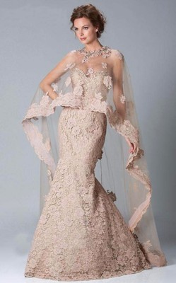 evening gown with cape