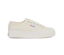 SCARPE SNEAKERS SUPERGA DONNA 2740 BEIGE CHIARO PLATFORM TESSUTO DAL 35 AL 40