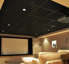 Soundsulate Black Acoustical Ceiling Tiles 24"x24"x1" Sound Absorbing Theater