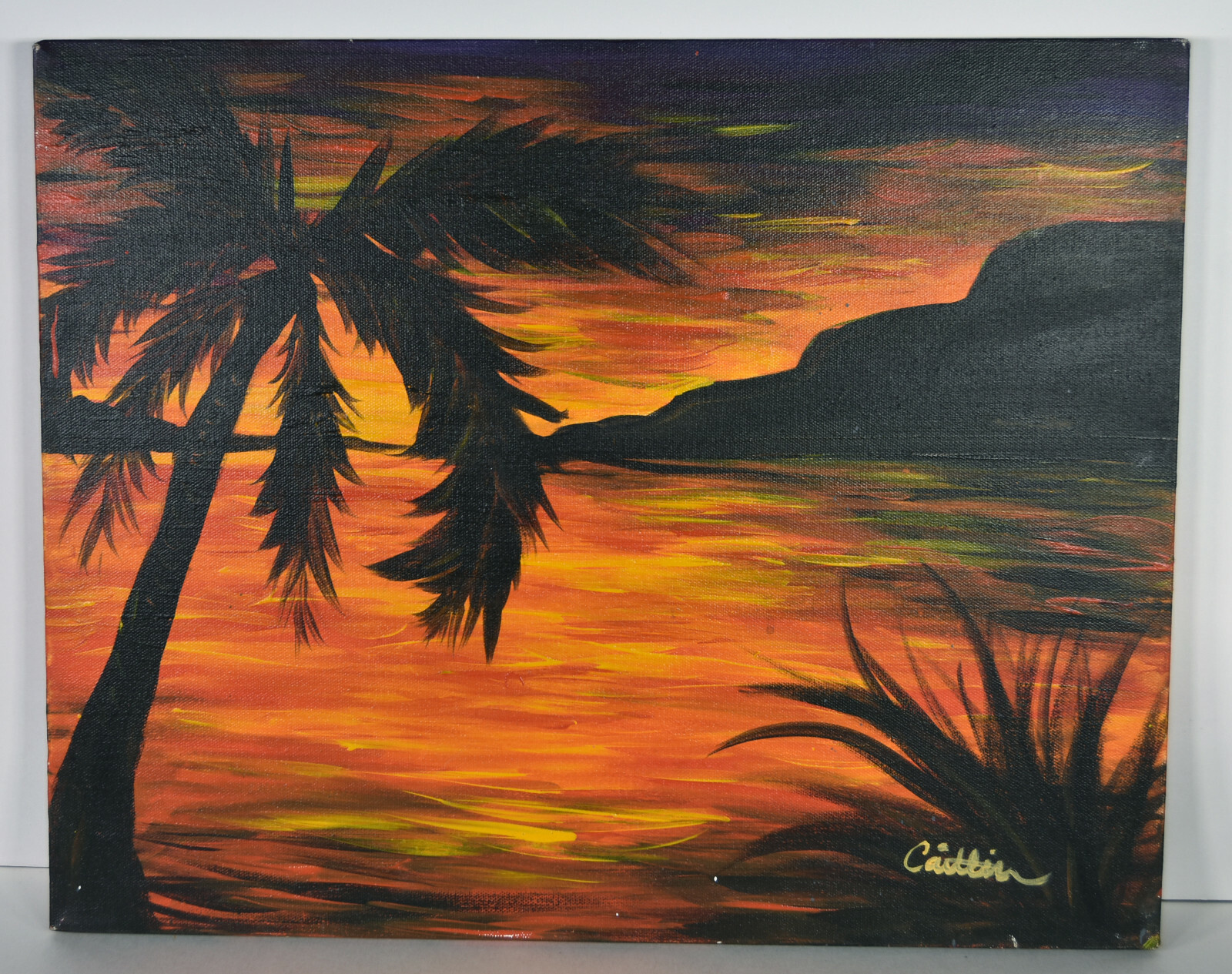 Palm Trees Painting Sunset