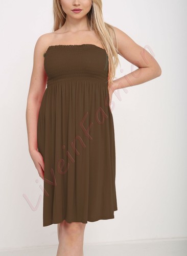 Women's Ladies Sheering Boob Tube Gather Bandeau Ruched Top Summer Mini Dress - Picture 11 of 25