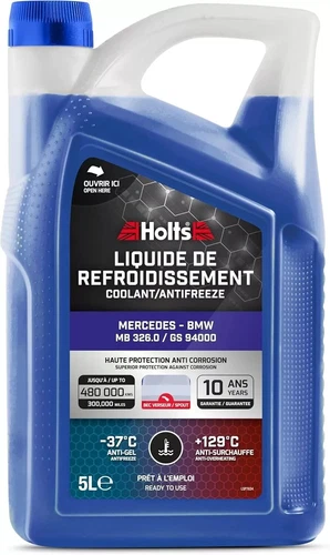 Holts HAFR0008B Antifreeze Coolant for Car Mercedes & BMW, 10-year 300k,Blue, 5L