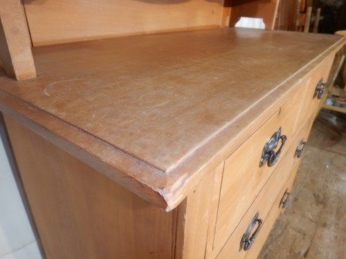 European Art Nouveau Triple Mirror Vanity Dressing Table chest with drawers - Picture 16 of 17