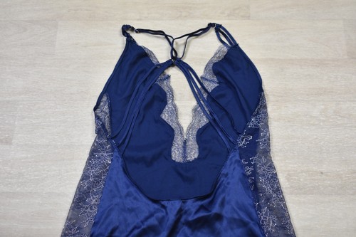 VICTORIAS SECRET Babydoll Chemise Lingerie Camicia da Notte Blu Navy Medium - Foto 4 di 6