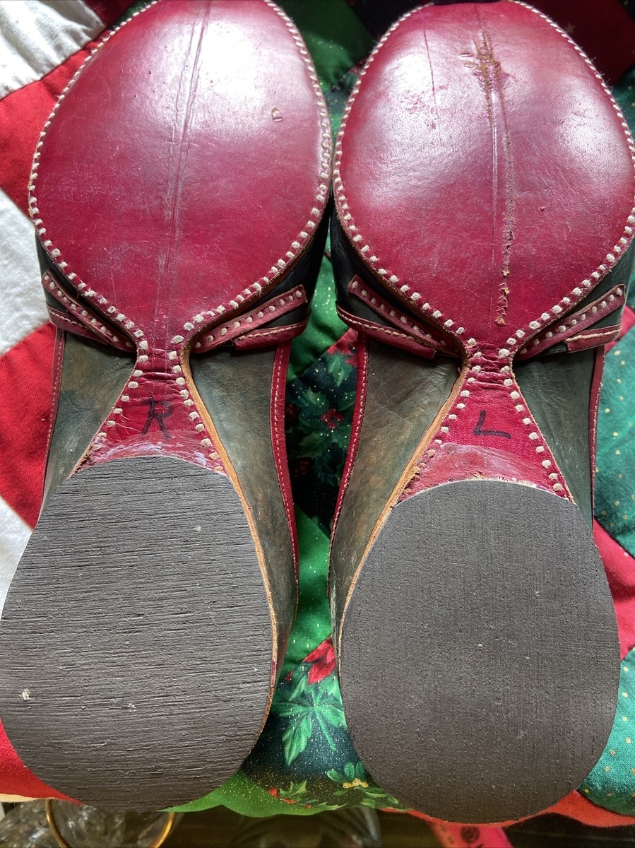 Punjabi Jutti Indian Khussa Vtg Flat Shoes Black Red Gold Sandals Men’s Size 9 s-l400.jpg main image 3