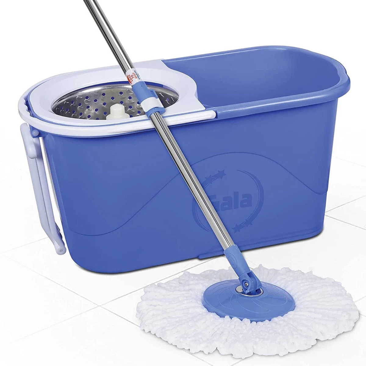 Gala e-Quick Spin Mop Stainless Steel, Easy Wheels & Big Bucket