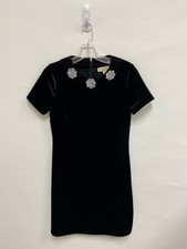 Michael Kors Size XS Black Rhinestone Short Sleeve Ladies Dress