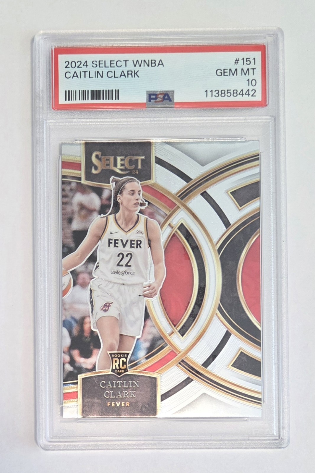 2024 Panini Select WNBA - Premier Level Caitlin Clark #151 (RC) - PSA 10 view 3