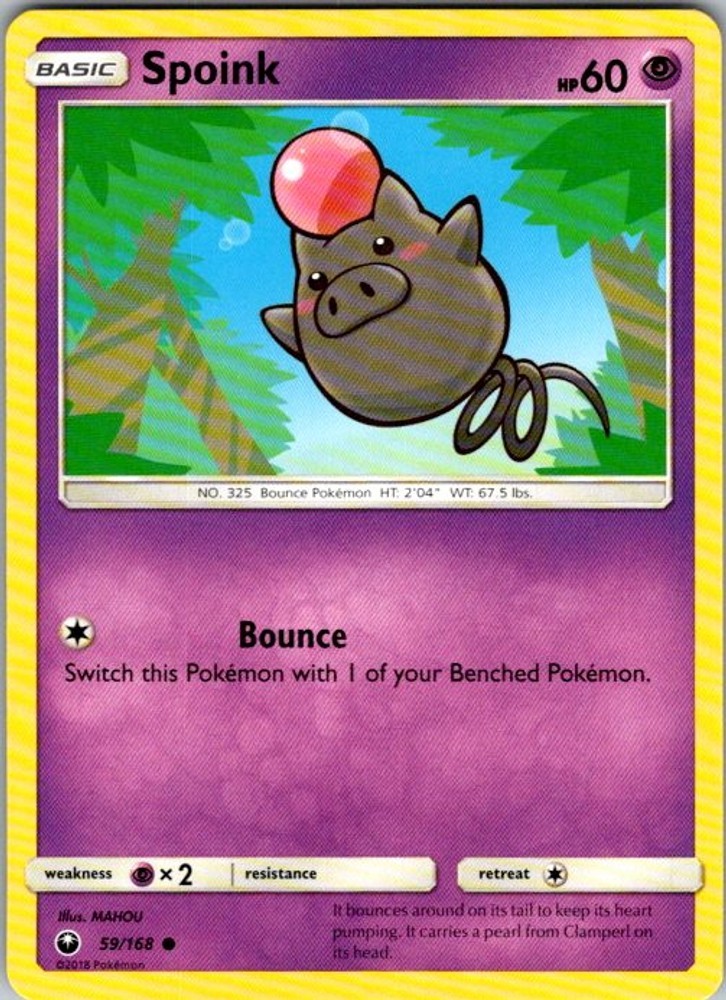 Pokemon SM - Celestial Storm Spoink 59/168 NM