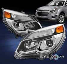 For 16-17 Chevrolet Equinox Projector Headlights Headlamps Lamp Chrome LH+RH Set