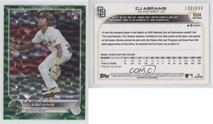 2022 Topps Update Green Foil /499 CJ Abrams #US34 Rookie RC