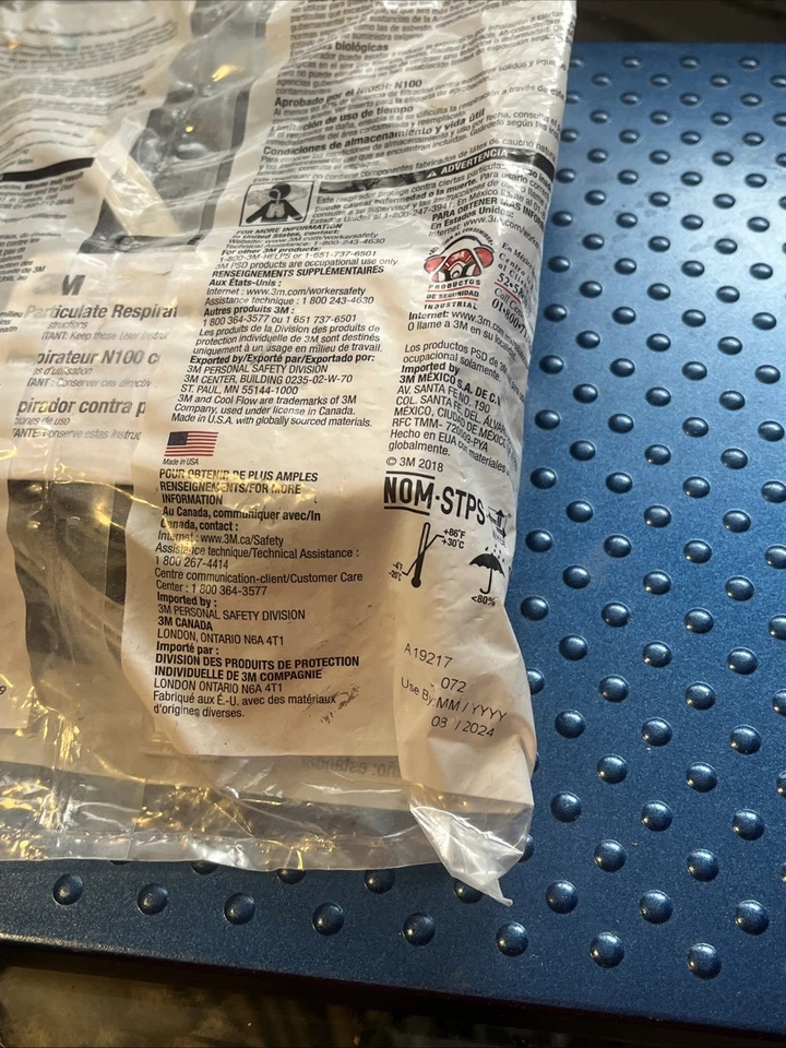 16- 3M 8233 N100 Particulate Respirator Protection Mask Exhalation Valve - Image 3 of 4