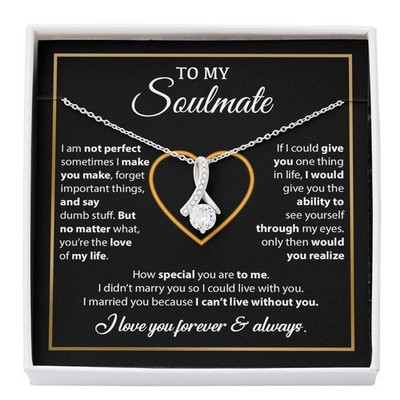 To My Soulmate Necklace, Gift For Wife From Husband, Valentines Gift For Wife