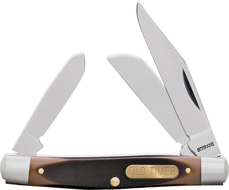 OLD TIMER 34OT Folding Pocket Knife, 2.4 in L Blade, 7Cr17 High Carbon