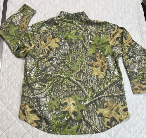 Mossy Oak Obsession Shirt Mens 2XL Camo Lightweight Fishing Button Up Long Sleev - Picture 8 of 10