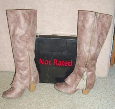 Women's taupe NOT RATED Spiffy knee high fashion boots , size 7 1/2