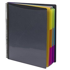 12 Pocket Poly Project Organizer Letter Size 1/3-Cut Tab Gray with Bright Colors