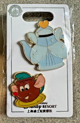 DISNEY PIN CINDERELLA & GUS GUS PRINCESS TEAPOT & TEA CUP SAUCER 2024