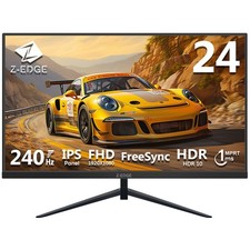 Z-EDGE 24" FHD 1920x1080 240Hz 1ms IPS Gaming Monitor, HDMI 2.0, DP 1.4 - BLACK