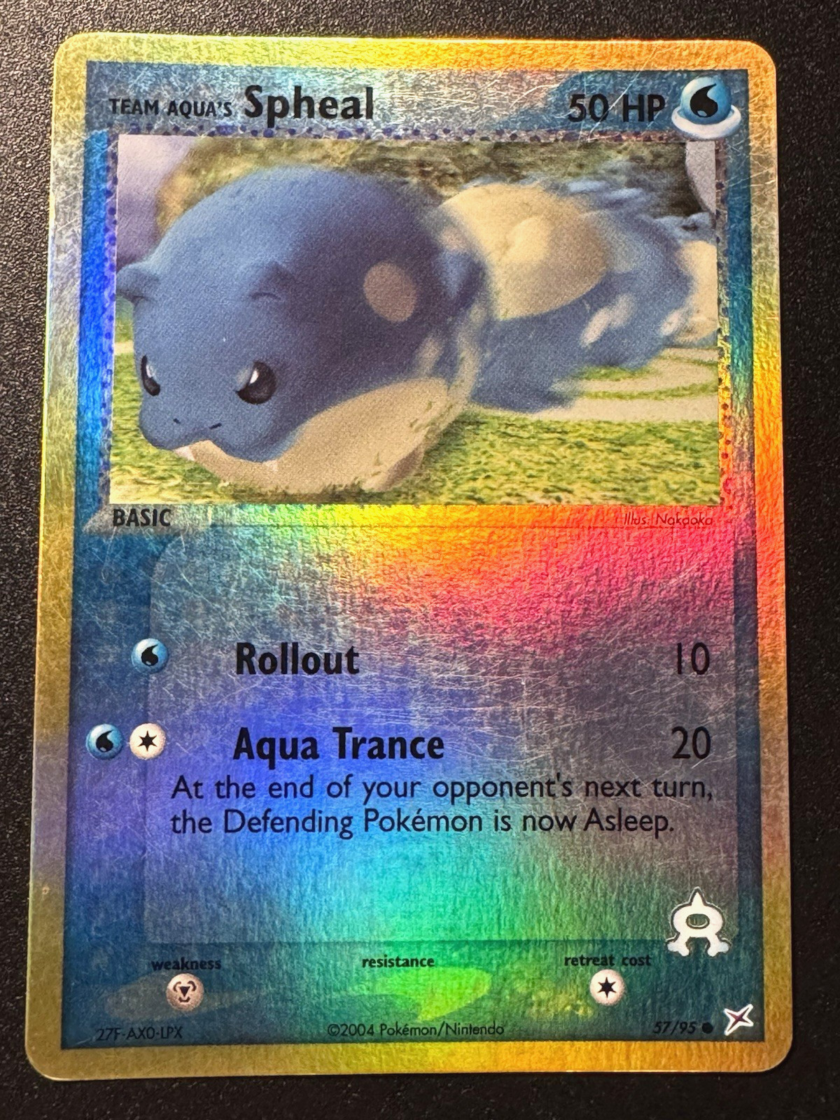 Team Aqua's Spheal 57/95 EX Team Magma vs Aqua Pokemon Card Reverse Holo Rare LP