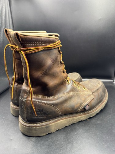 THOROGOOD MEN'S 8" MOC TOE SAFETY COMFORTABLE 804-4478 WORK BOOTS SIZE 9.5D - Picture 6 of 10