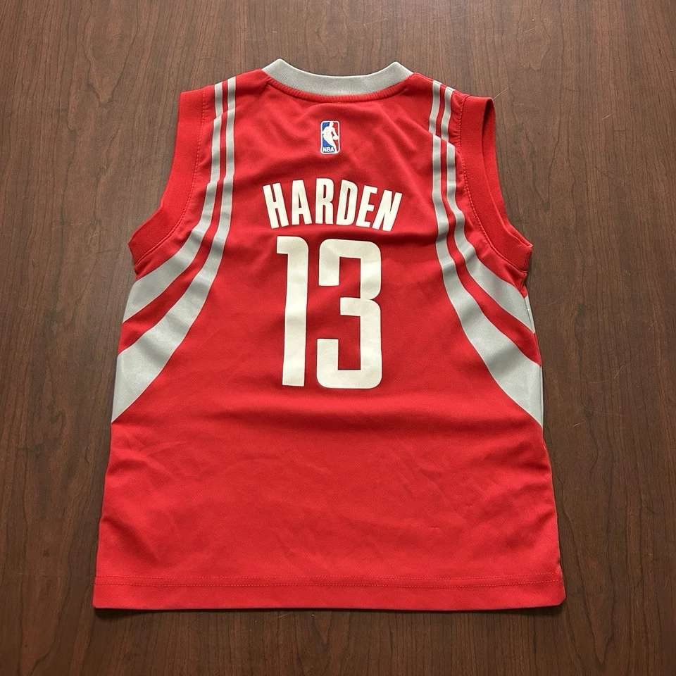 Camiseta Adidas James Harden Houston Rockets NBA #13 Roja Juvenil Pequeña Foto 2 de 4
