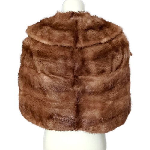 Nerz Stola Schal Halstuch Shrug Honig Rot Braun Vintage MCM Louis Laurie Philly MÄNGEL - Bild 7 von 24