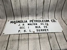 Vintage Porcelain Oil Well Sign - Magnolia Petroleum Co J.B Walton