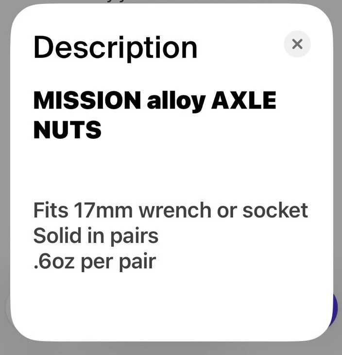 MISIÓN-Aleación 3/8” ⚡️BMX⚡️ Eje “plateado” 🥜NUTZ🥜…(SE VENDE COMO PAR) 🔥⚡️🔥 Foto 3 de 3