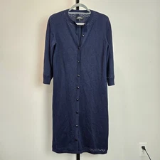 A.P.C. Cashmere Sweater Midi Dress Button Front Knit Crochet Luxury Minimalist M