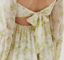 Urban Outfitters SZ: XS TP, Lannette Green Fairy Print Long Sleeve Dress NWOT