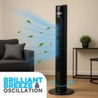 Status Tower Fan 32 Inch Portable Oscillating 3 Speed Adjustable Angle Black