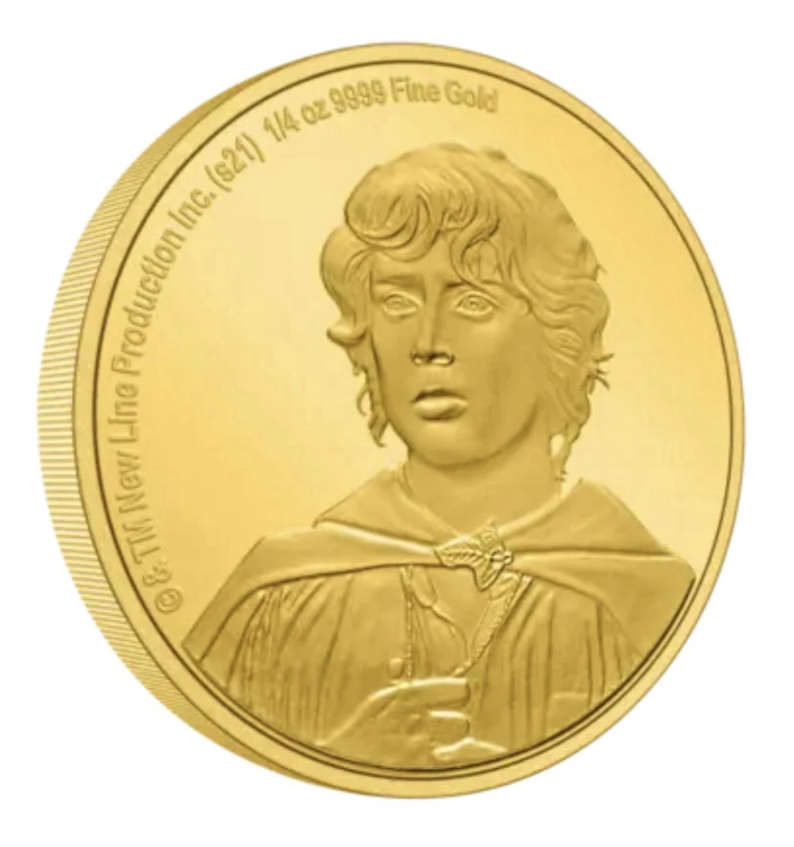 2021 Niue 1/4 oz Gold Frodo Baggins PROOF – 250 Mintage LOTR Coin