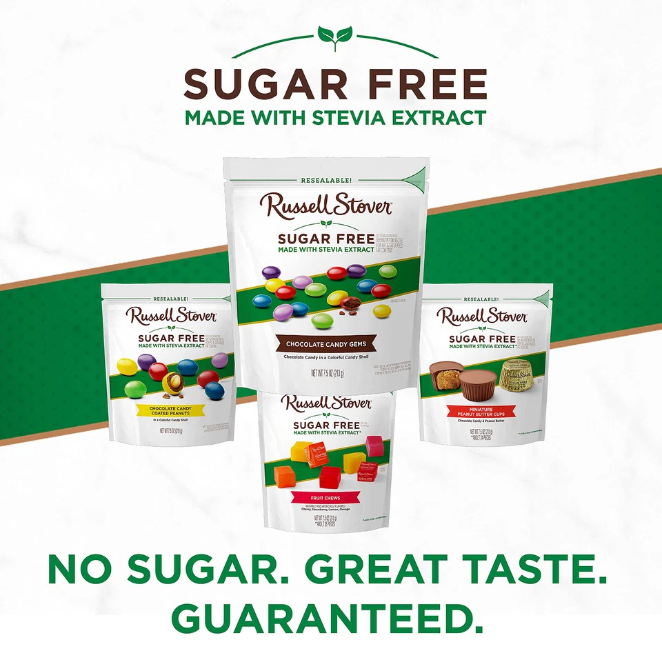 Russell Stover Sugar Free Chocolate Candy Gems 7.5 oz Stevia Sweetened - Image 4 of 4