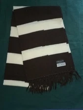 Vintage Brown University School Colors Striped Wool Scarf Hillhouse Ltd. VGC