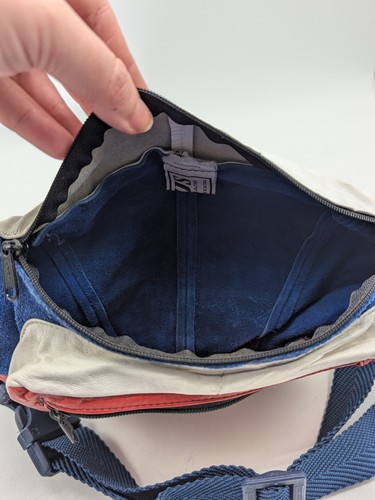 Vintage OPUS Bauchtasche Echtleder rot weiß und blau - Made in Argentina - Bild 5 von 11