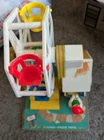 Vintage Fisher Price Little People 1966 Musical Ferris Wheel Wind Up #969 As Is