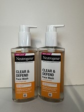 2 Pack Neutrogena Clear and Defend Facial Wash With 2 Salicylic Acid Oil Free