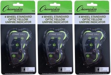 Champion Sports 4 Wheel Standard Optic Yellow Umpire Indicator - PIB (3-Pack)
